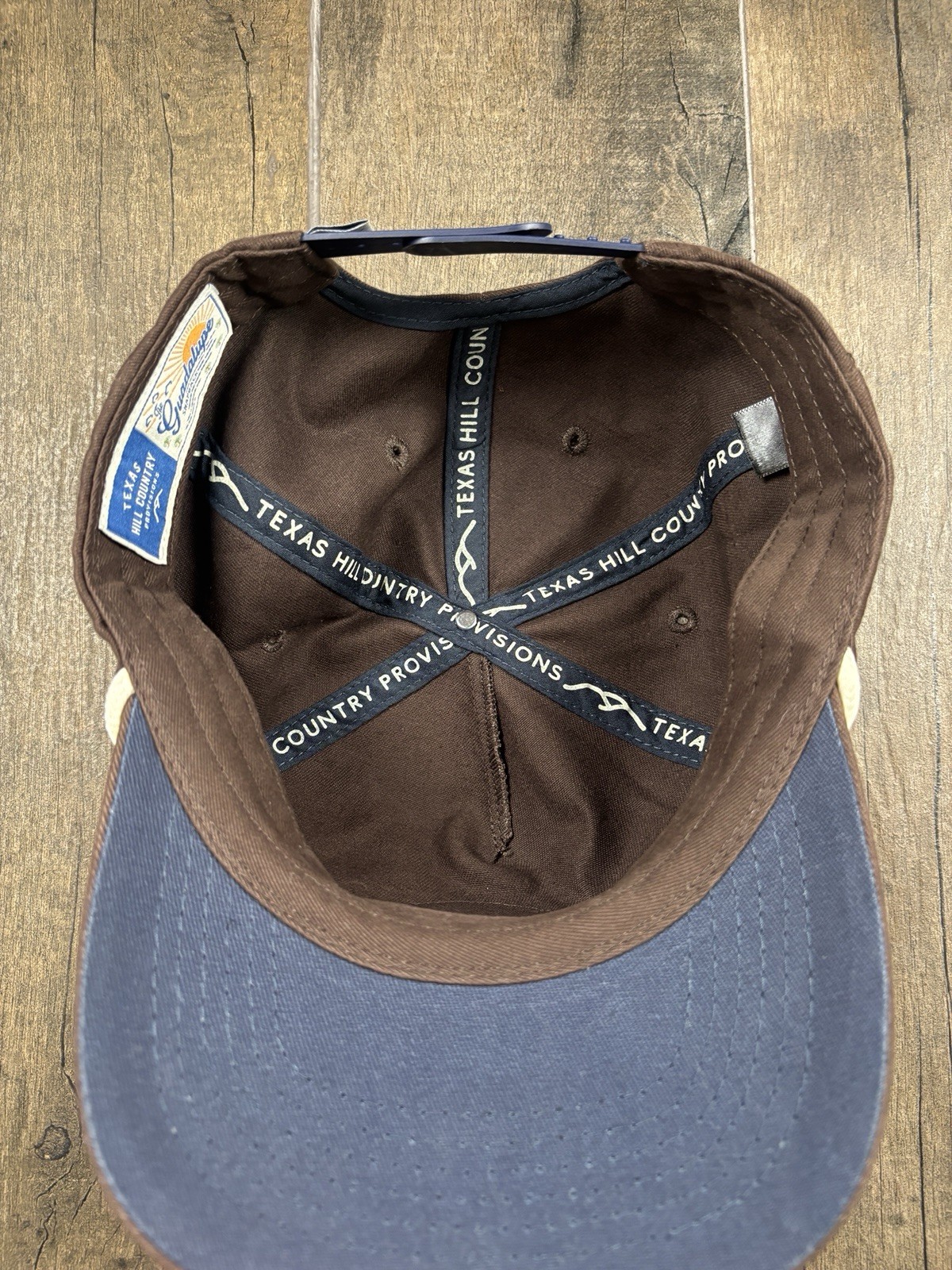 Texas Hill Country Provisions Guadalupe Trucker Hat Brown Bluebonnet Picking