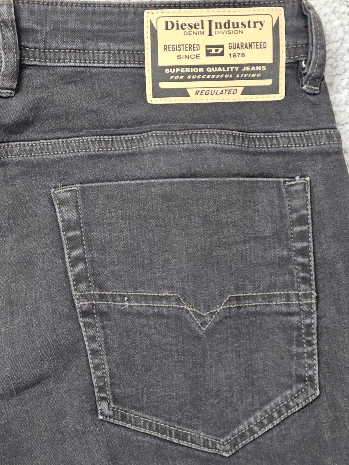 Diesel Safado Straight Jeans Men’s 36×32 Black Stretch Button Fly NWT