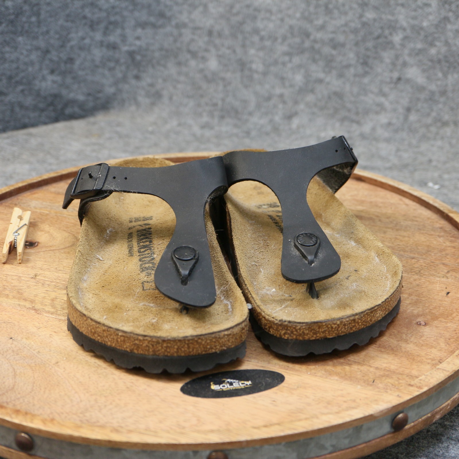 Birkenstock Womens Gizeh Black Birko-Flor Thong Sandals Size 38 US 7 Reg.