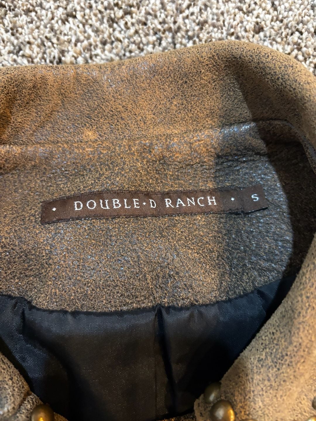 Double D Ranch Western Leather Jacket with Fringe and Stud Detail