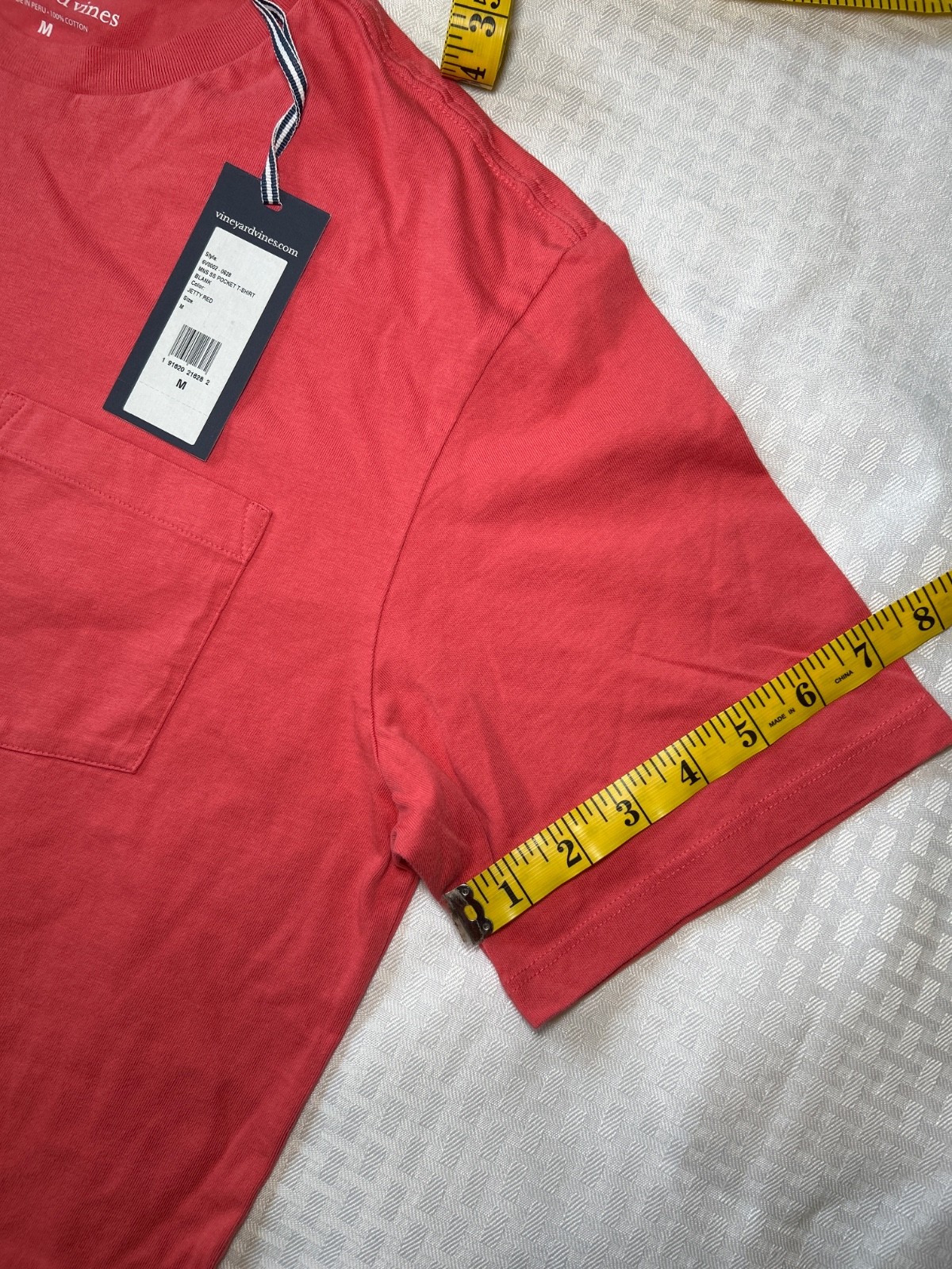 Vineyard Vines Men’s Jetty Red T-Shirt w/Pocket Sz Med New w/tag Free Shipping!