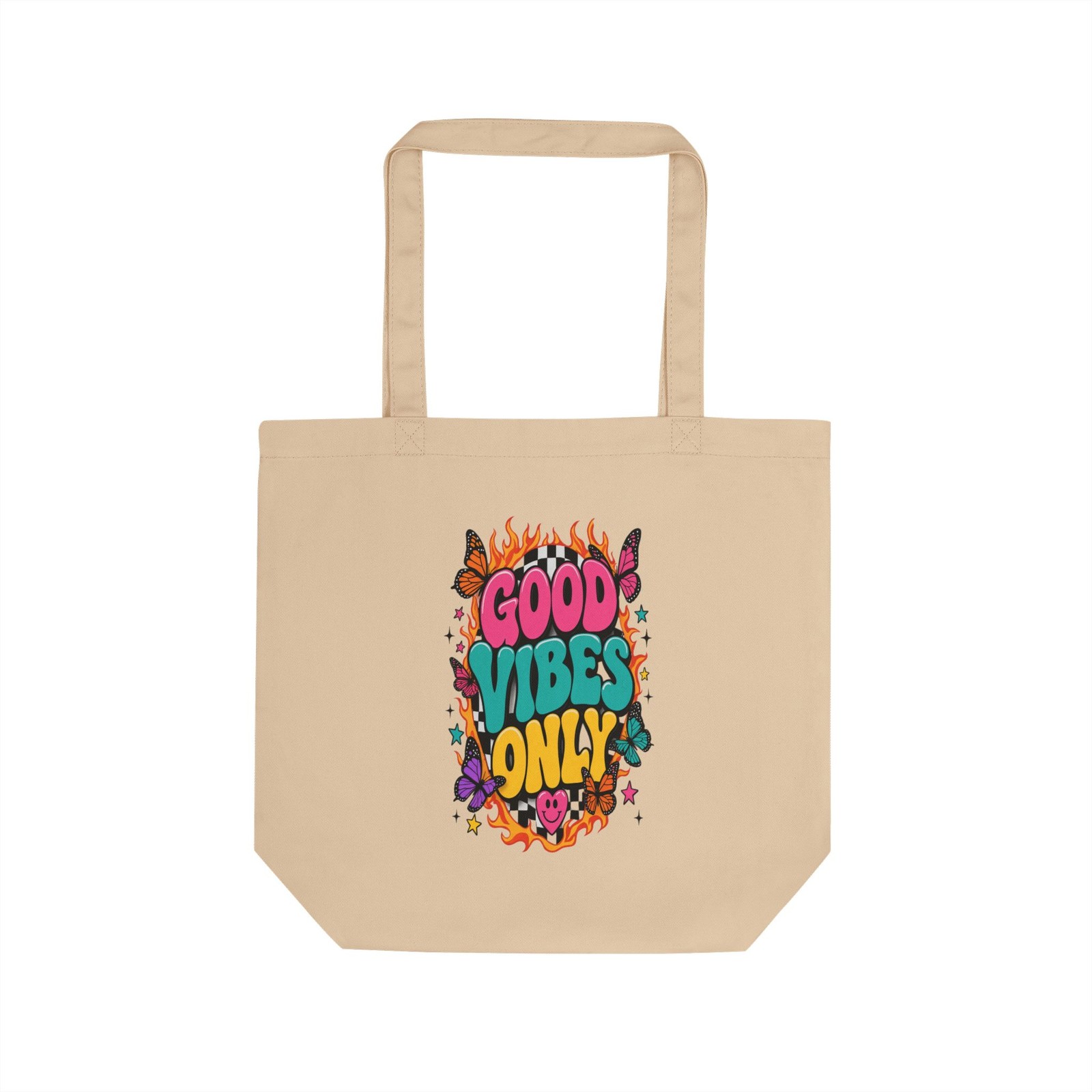Good Vibes Only Tote Bag Positive Energy Reusable Made in USA