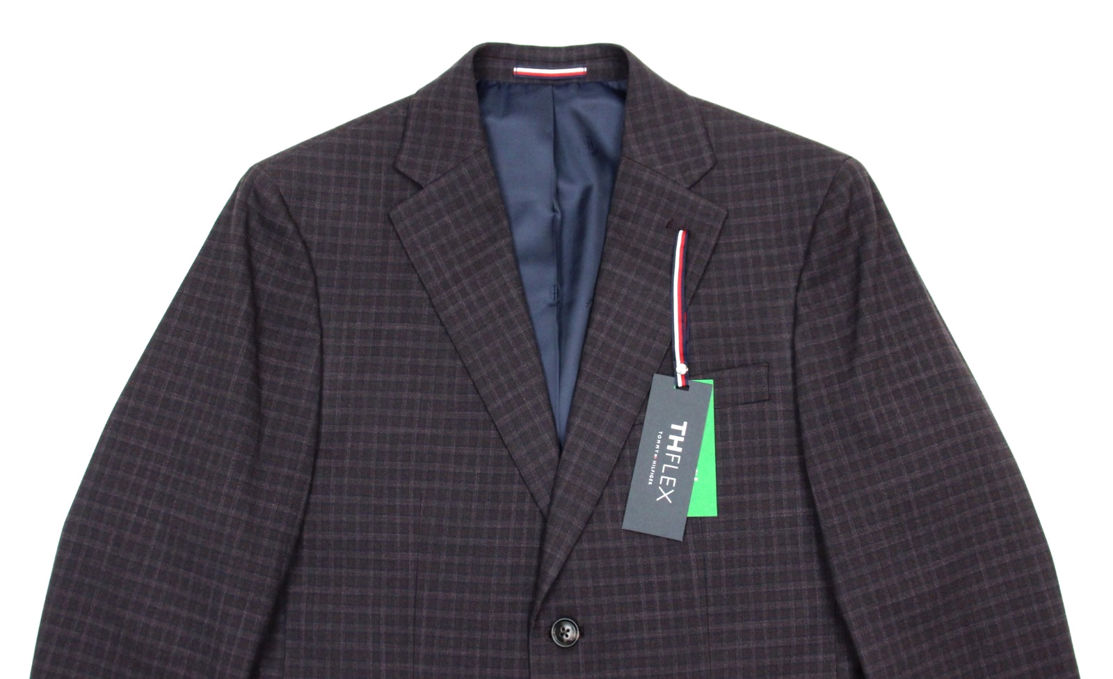 Tommy Hilfiger Sport Coat 38 S Mens Modern Fit Purple Check Flex Blazer Jacket
