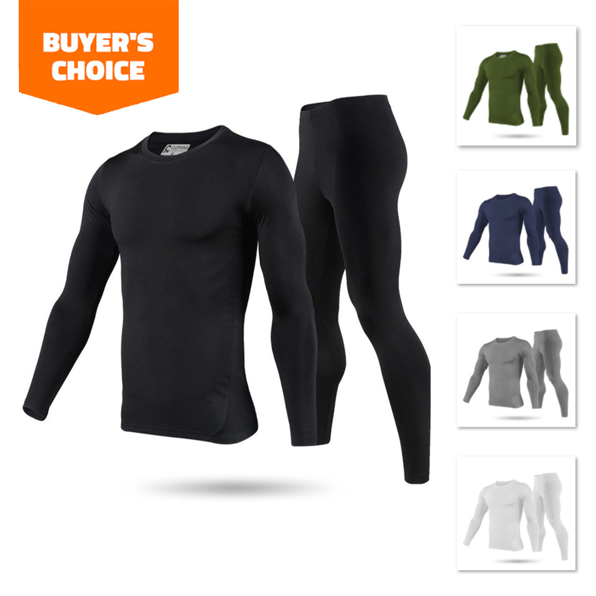 Mens Winter Ultra-Soft Fleece Lined Thermal Top & Bottom Long John Underwear Set