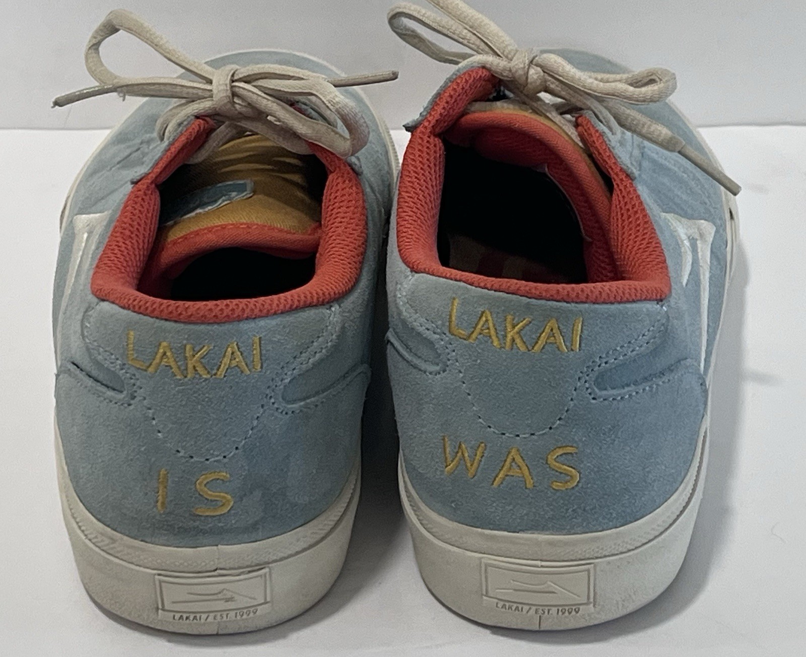 Men’s Lakai Manchester People Suede Skateboard Shoe Light Blue Size -8.5