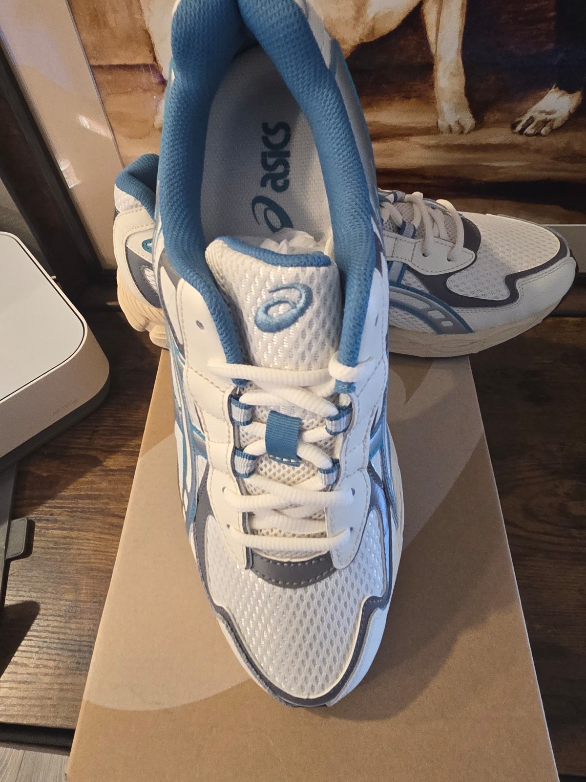 ASICS Gel-NYC 2055 Cream Blue Teal 1203A542-106 Men’s Size 10.5 Shoes NEW
