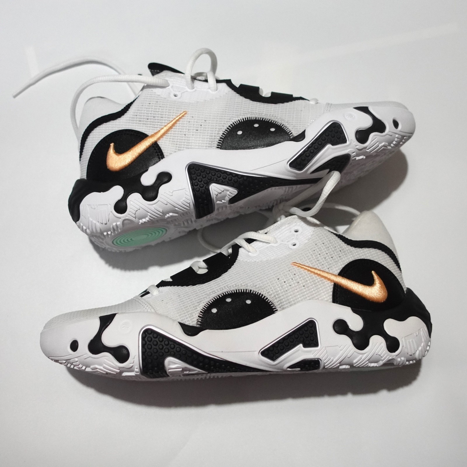 Nike PG 6 Orange Chalk White/Black/Gold Lace Up Sz 8 Low Top Sneakers DC1974-101