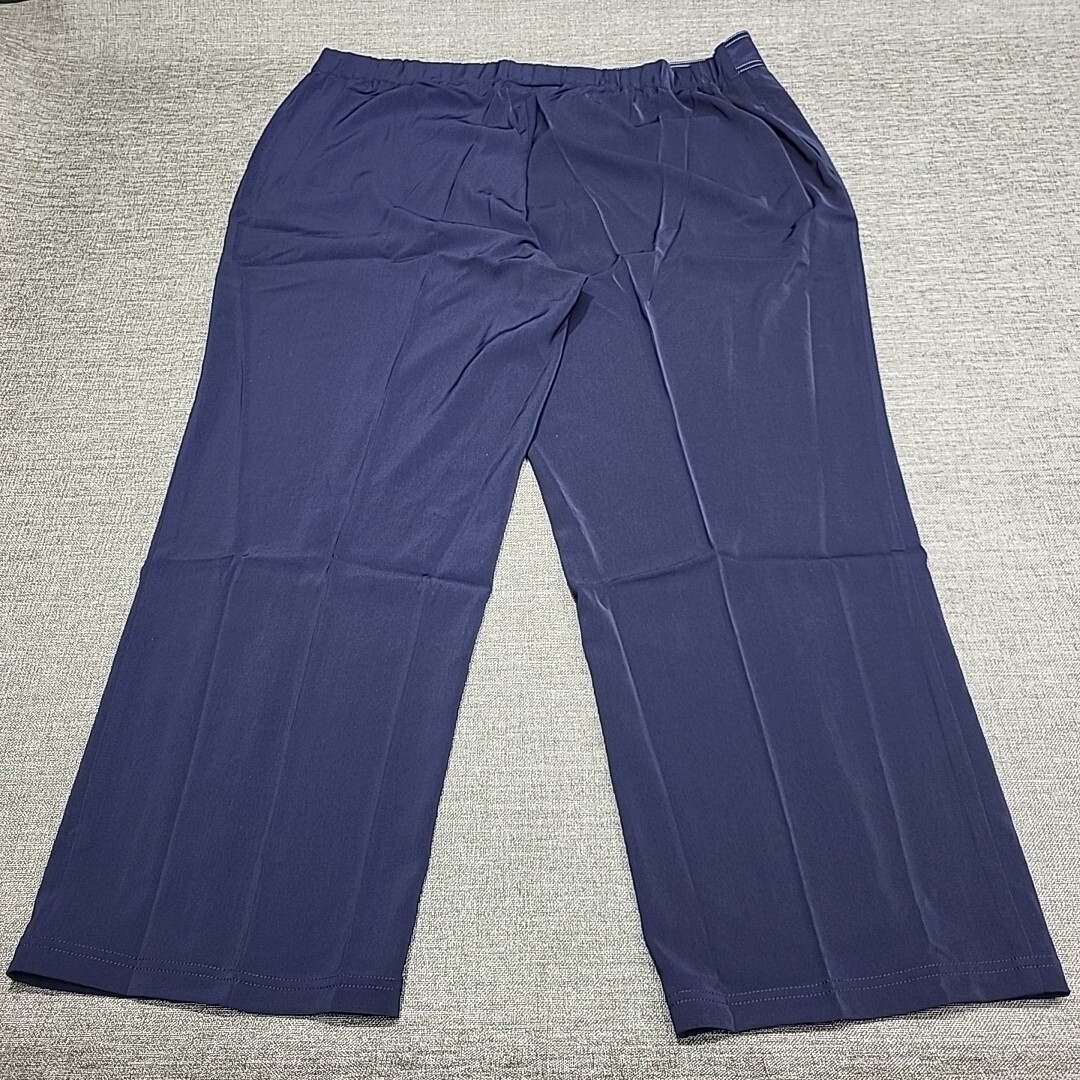 Susan Graver Womens Button Zip Fly Pants 3X Plus Size Navy w Pockets