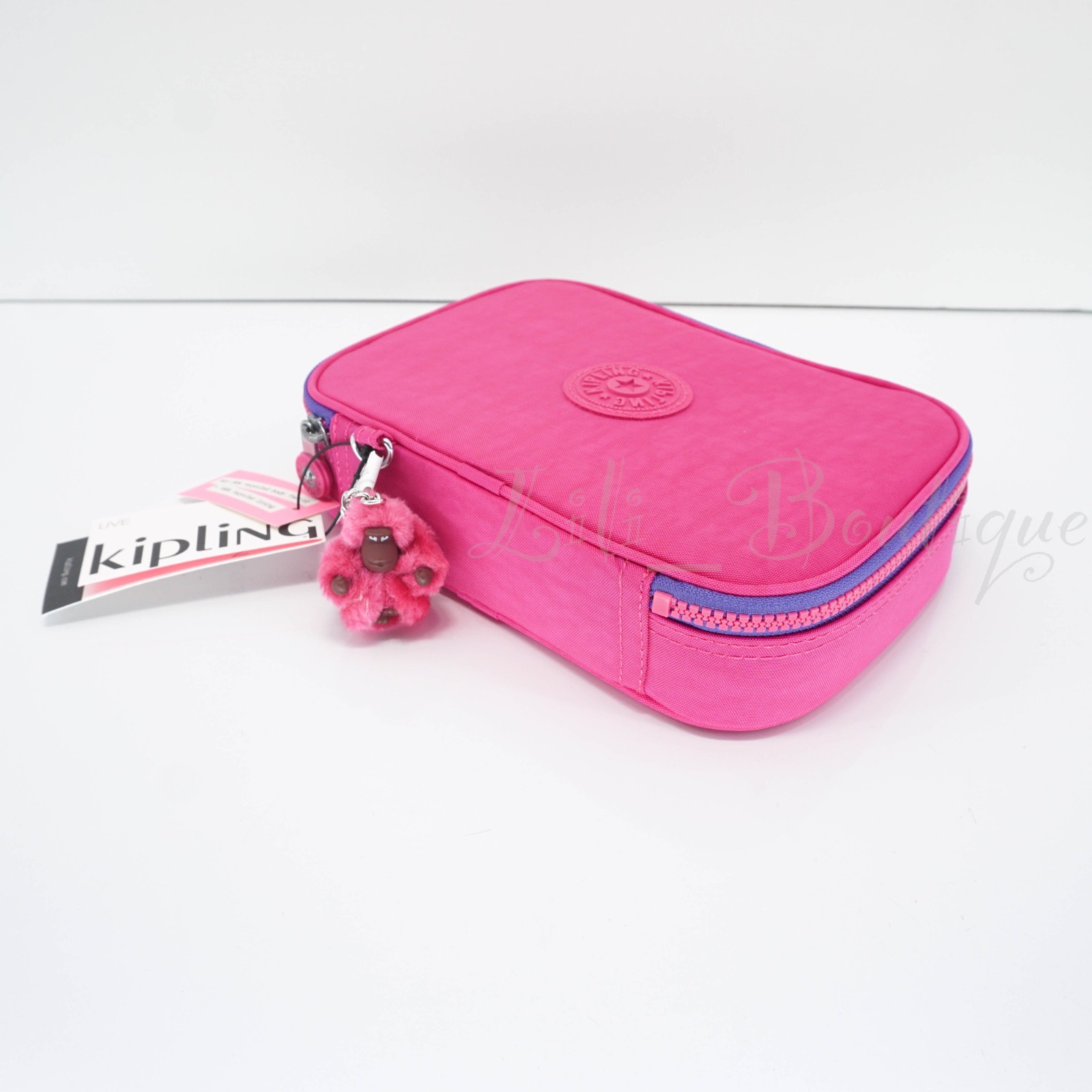 Kipling 100 Pens Case Pencil Accessory Box Polyamide AC3657 Azalea Pink NWT $54