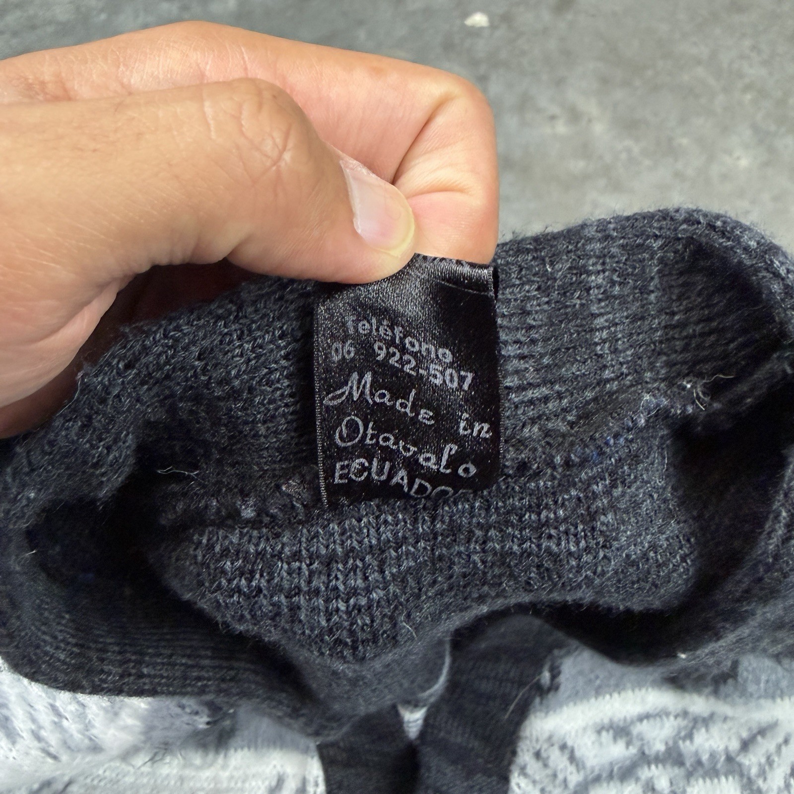 Alpaca Cardigan Mens Medium Black Vintage Button Up Long Sleeve Flaws