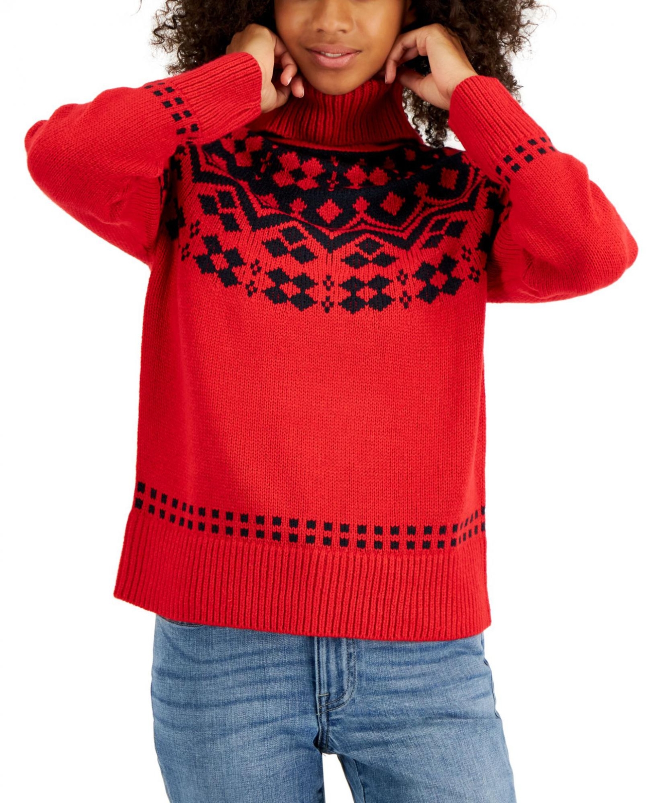 tommy Hilfiger Women’s Fair Isle Turtleneck Sweater J2XS0785 XS S XL M L XXL