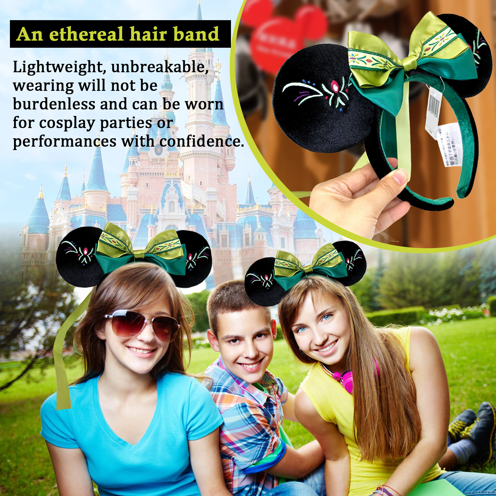 Disney- Resort Anna Princess Minnie Mouse Ears Frozen Fantasy Springs Headband