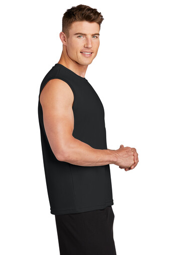 Sport Tek Sleeveless Posi Charge Competitor T Shirt Black True Royal ST352