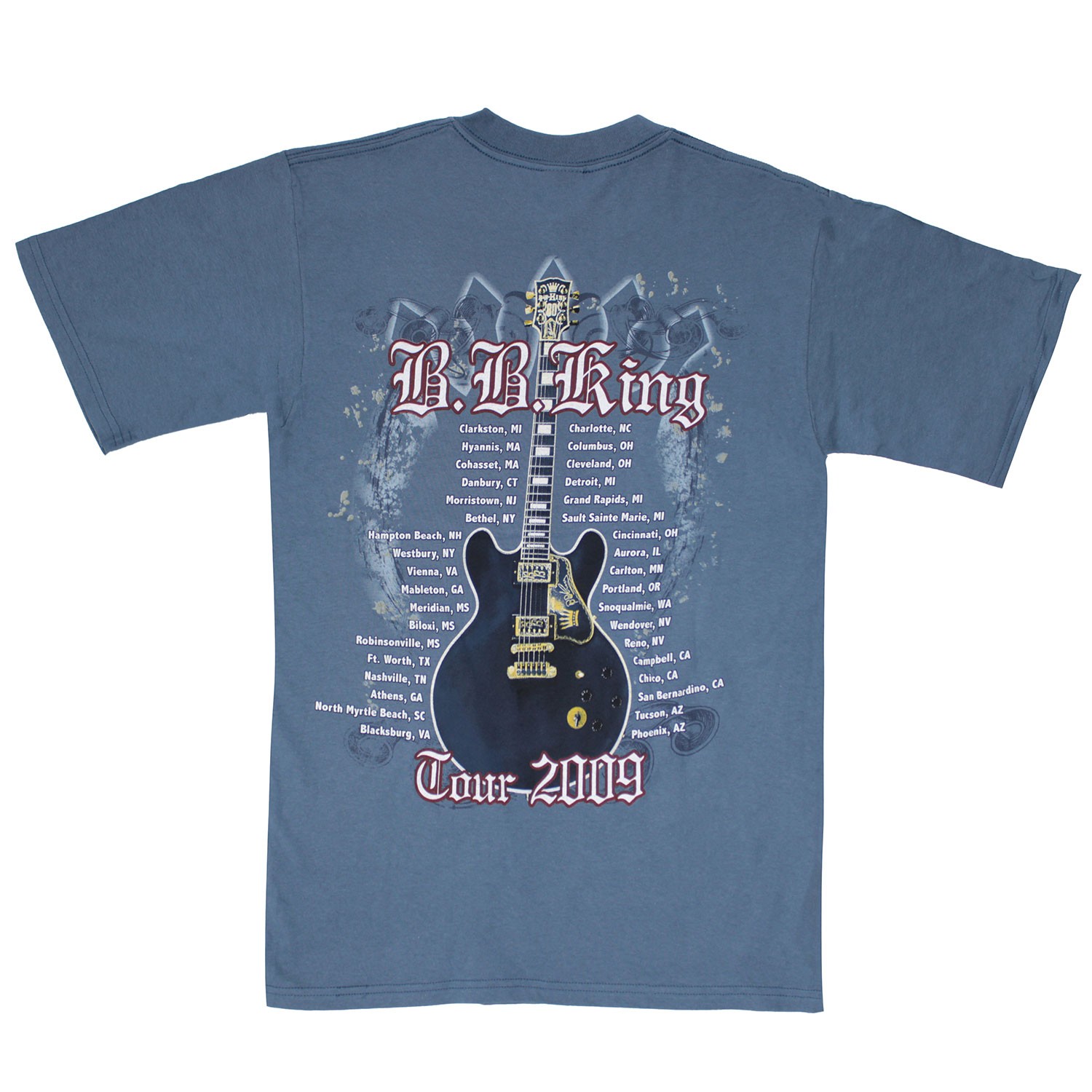 Men’s B.B. King Original 2009 Tour Concert T-shirt Small Blue