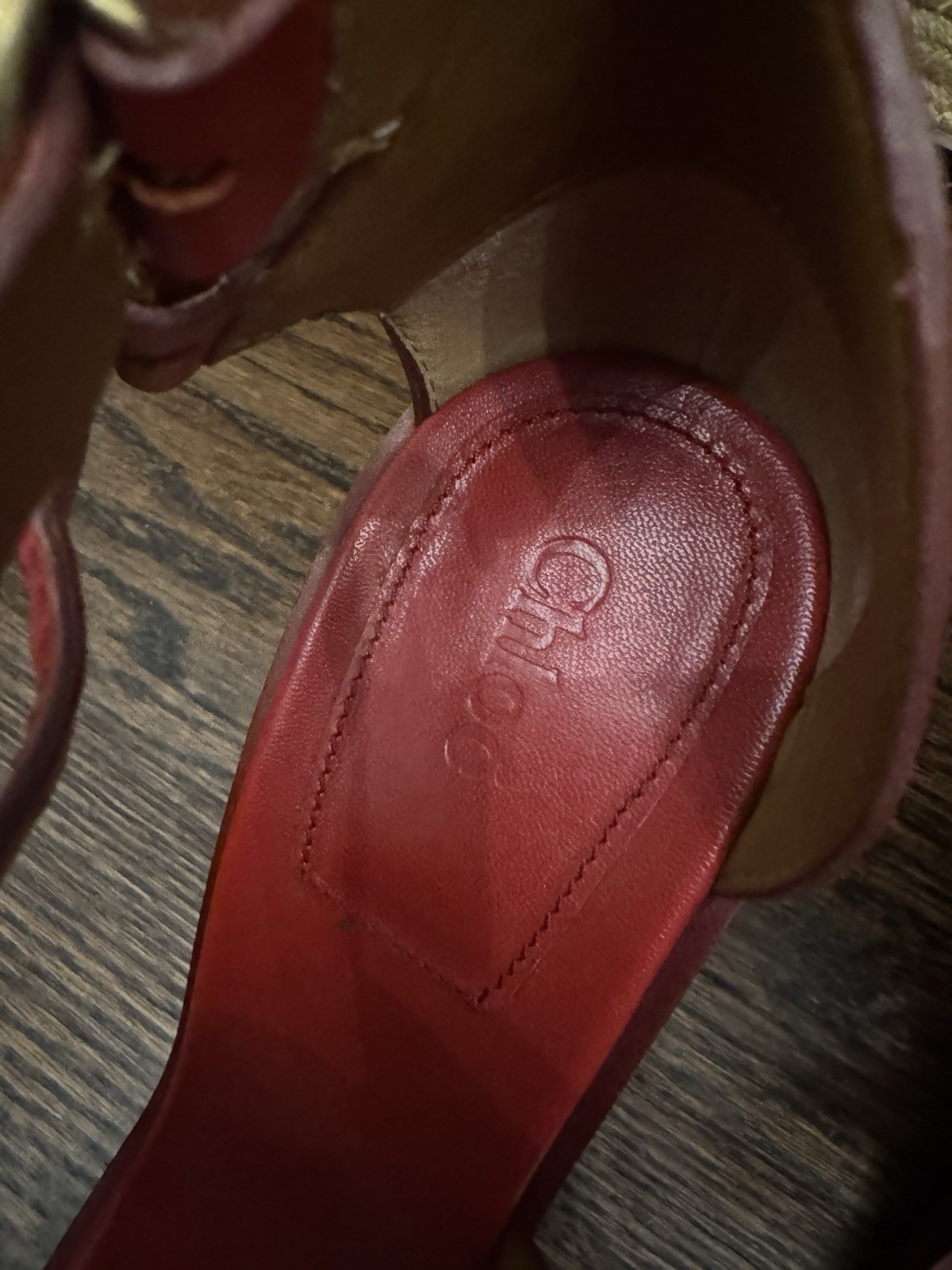 Chloé Women’s Red Leather Strappy Open Toe Ankle Strap Stiletto Heels 7