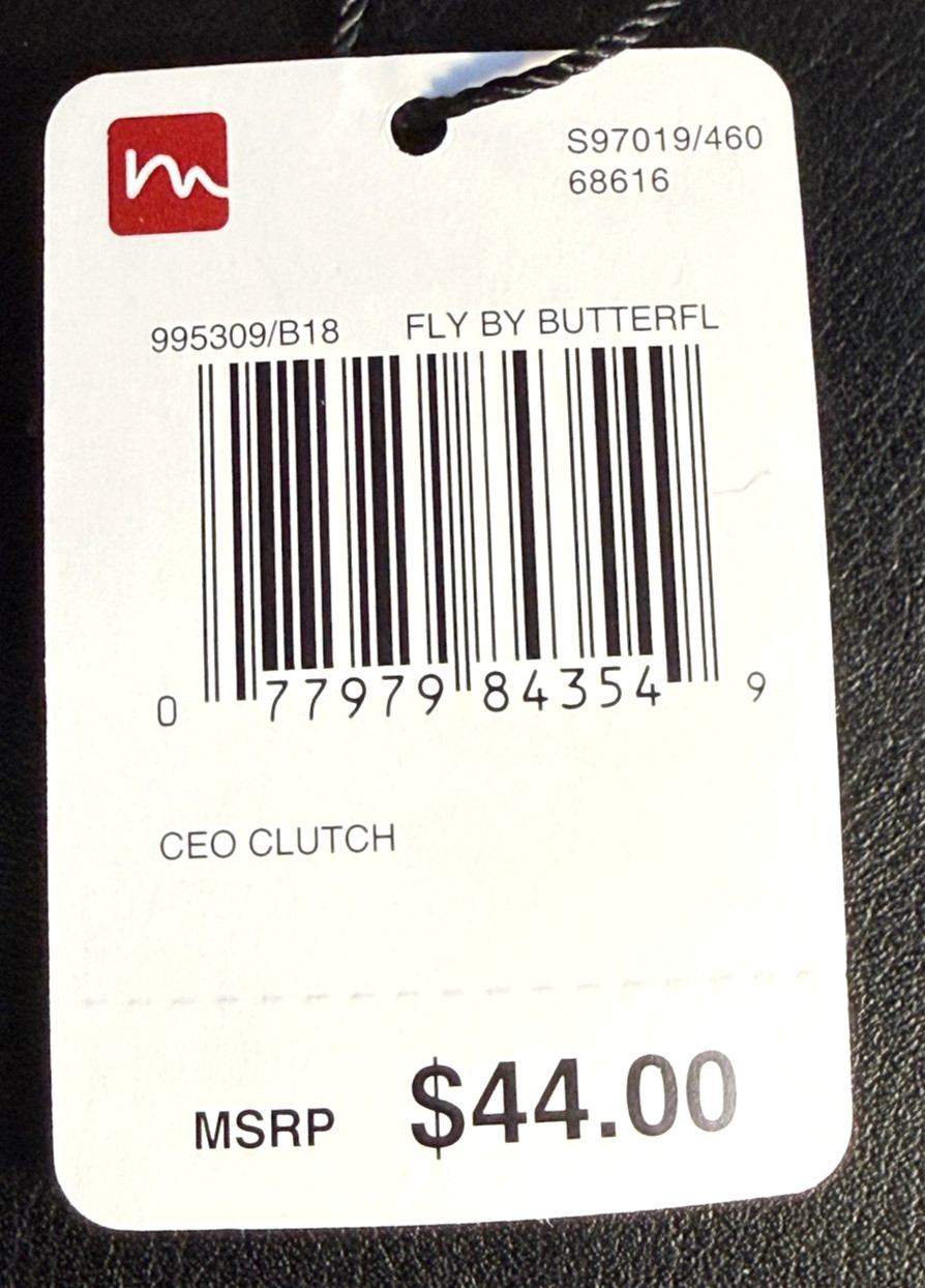 MUNDI Womans / CEO Clutch- Big Fat Wallet / Full Zip / BUTTERFLY / New