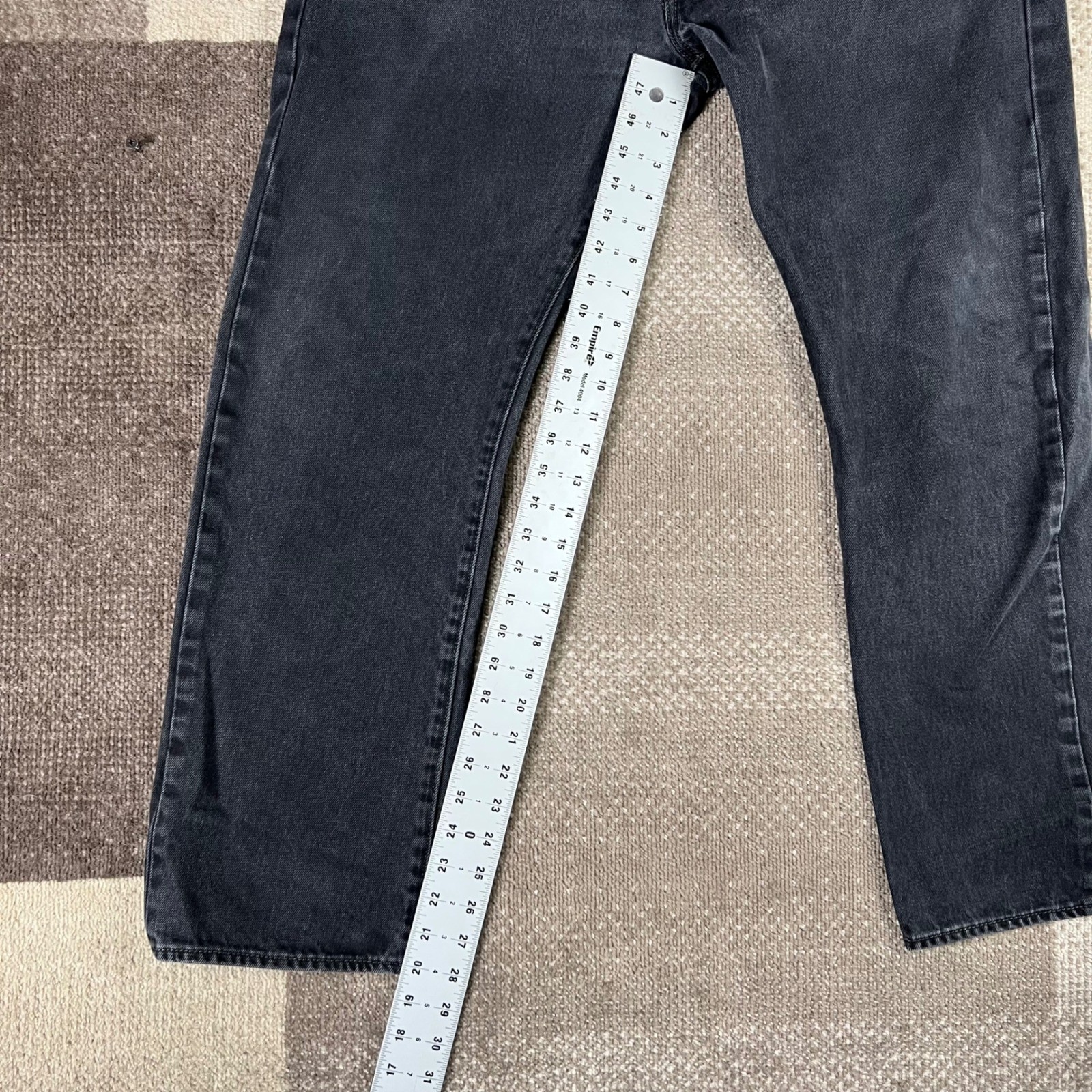 Levi’s 505 Regular Fit Classic Straight Leg Black Denim Jeans Mens 38X30