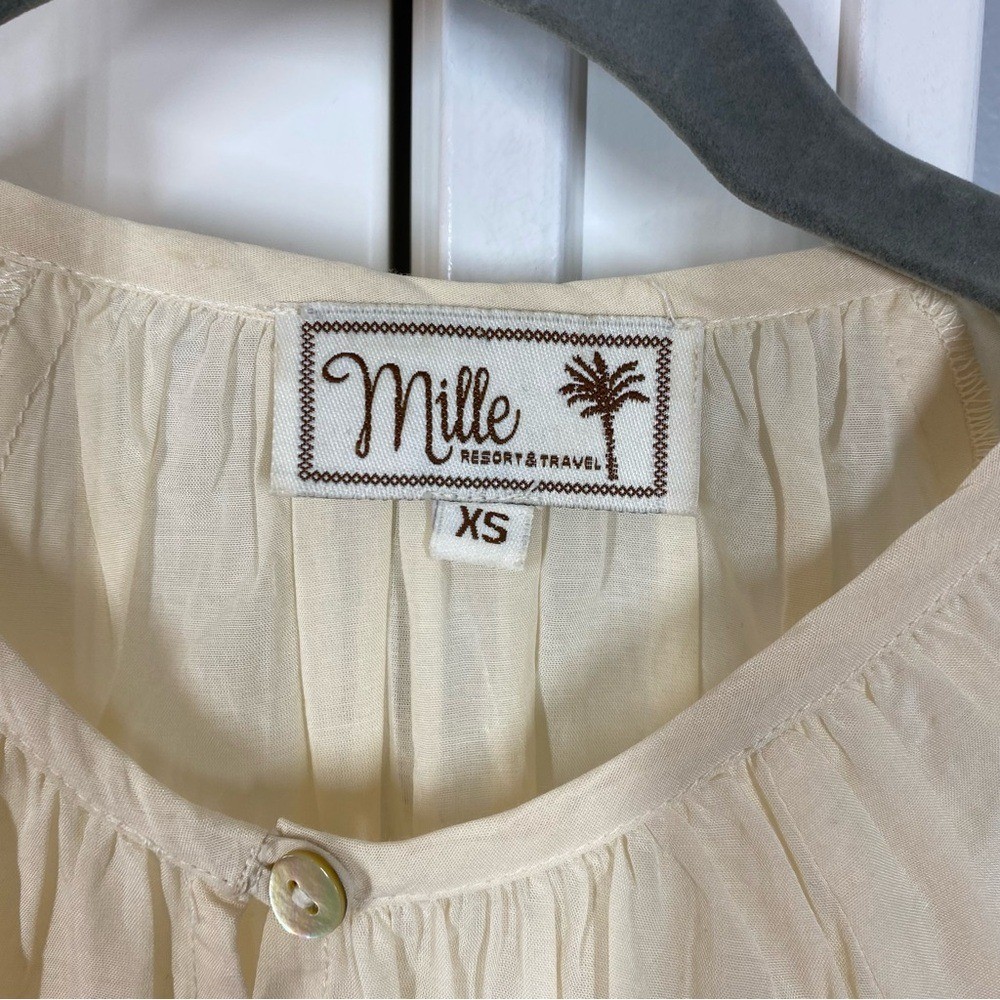 Mille Resort & Travel Florian Top in cream cotton voile size xs