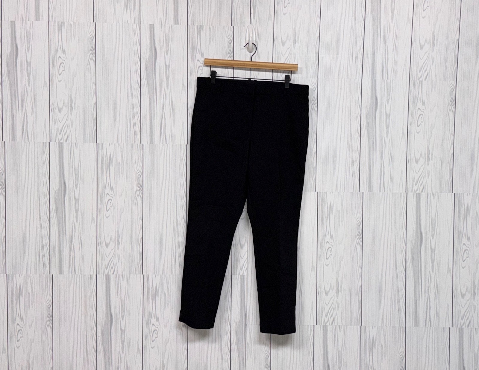H&M pants womens size 12 slim high rise solid black dress full length