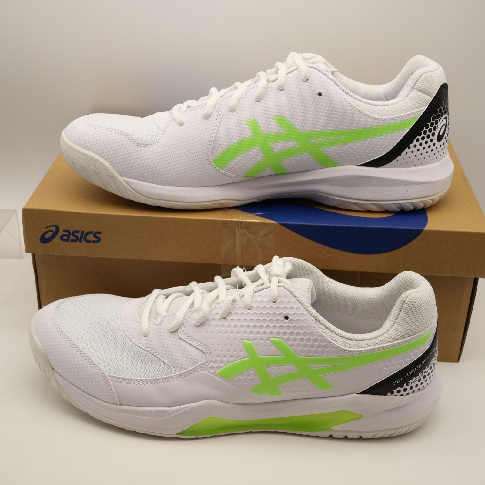 NEW ASICS Men’s 14 Gel-Dedicate 8 Shoes Sneakers White Lime Pickleball Tennis