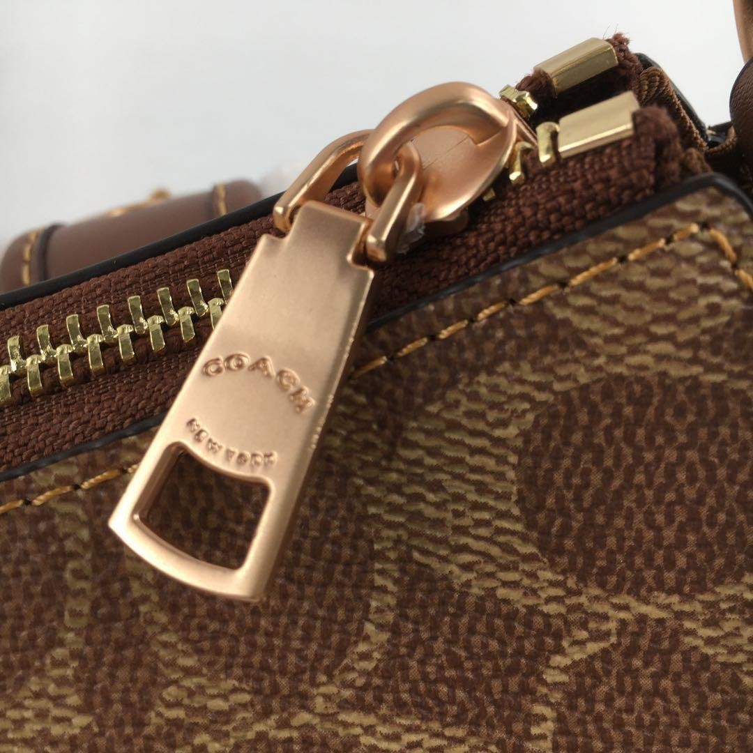 COACH Ashton Baguette Bag In Signature Canvas Tan/Natural CY658 Outlet