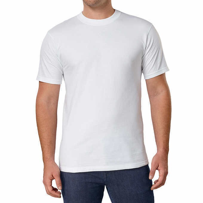 Kirkland Men’s 6-pack White 100% Cotton Crew Neck T-Shirts – FREE SHIPPING!