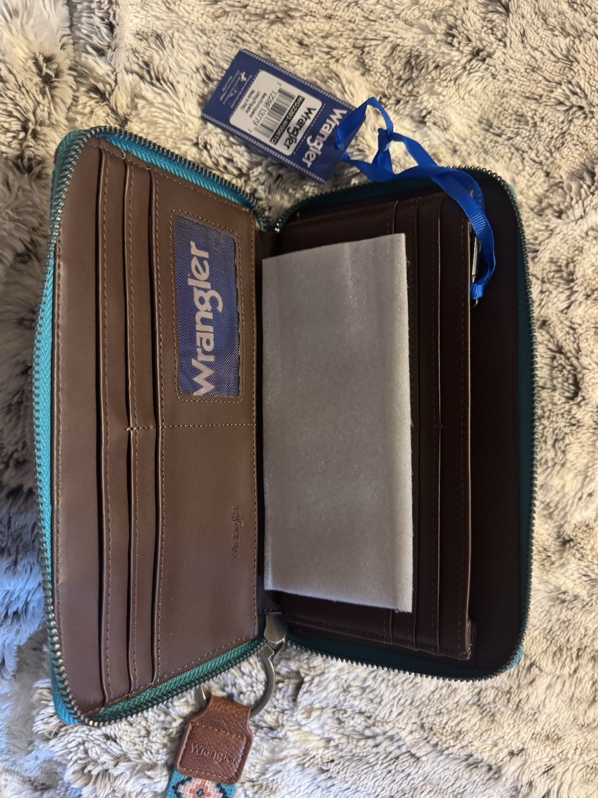 Wrangler Brown And Blue Western Wrist Wallet