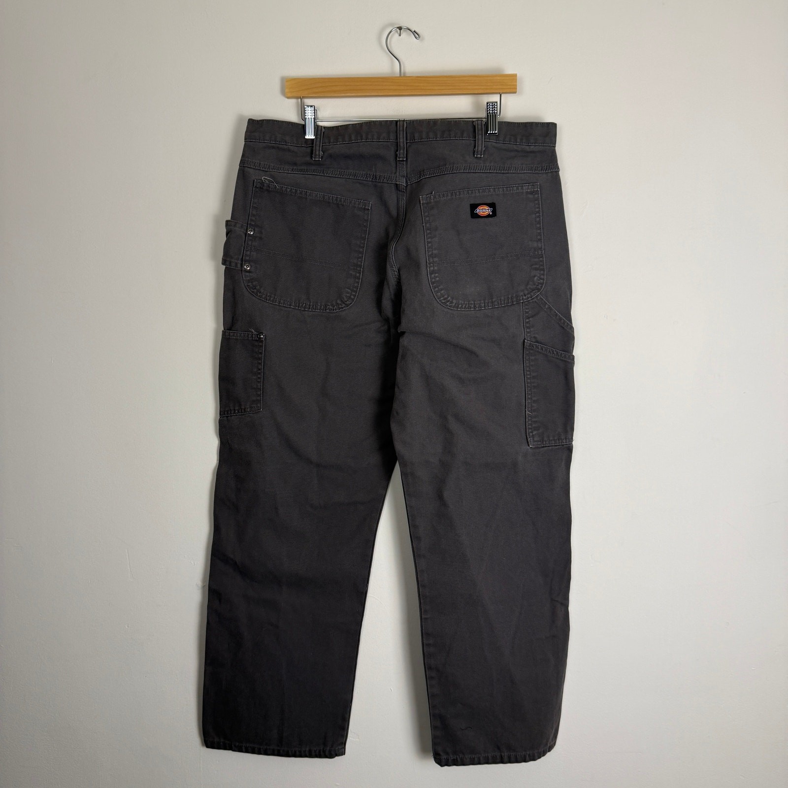 Dickies Canvas Carpenter Pants Gray Workwear Streetwear Baggy Utility