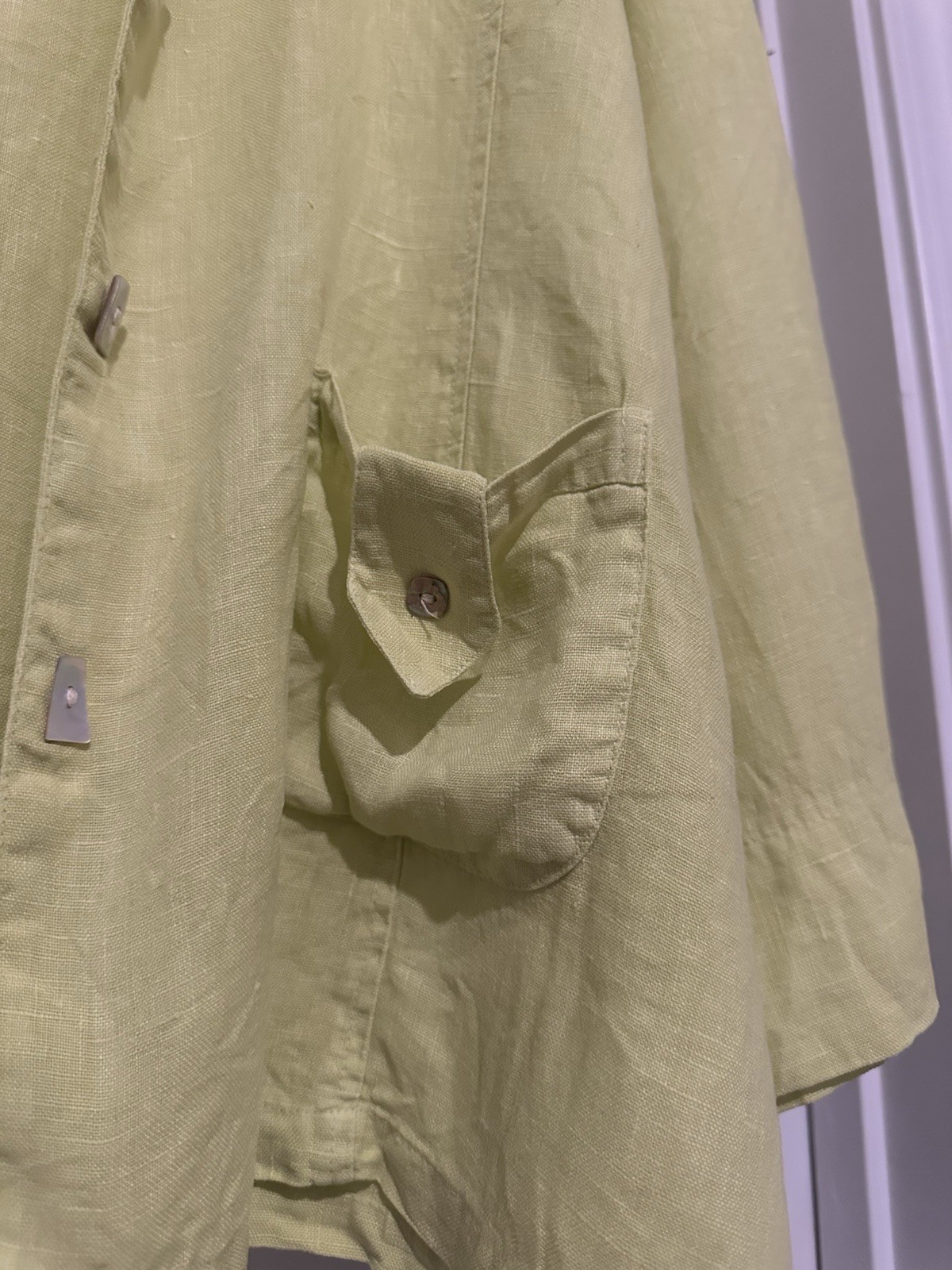 Donna 100% Linen Shell Button Shirt w/ Pockets – Women’s XL – Vintage