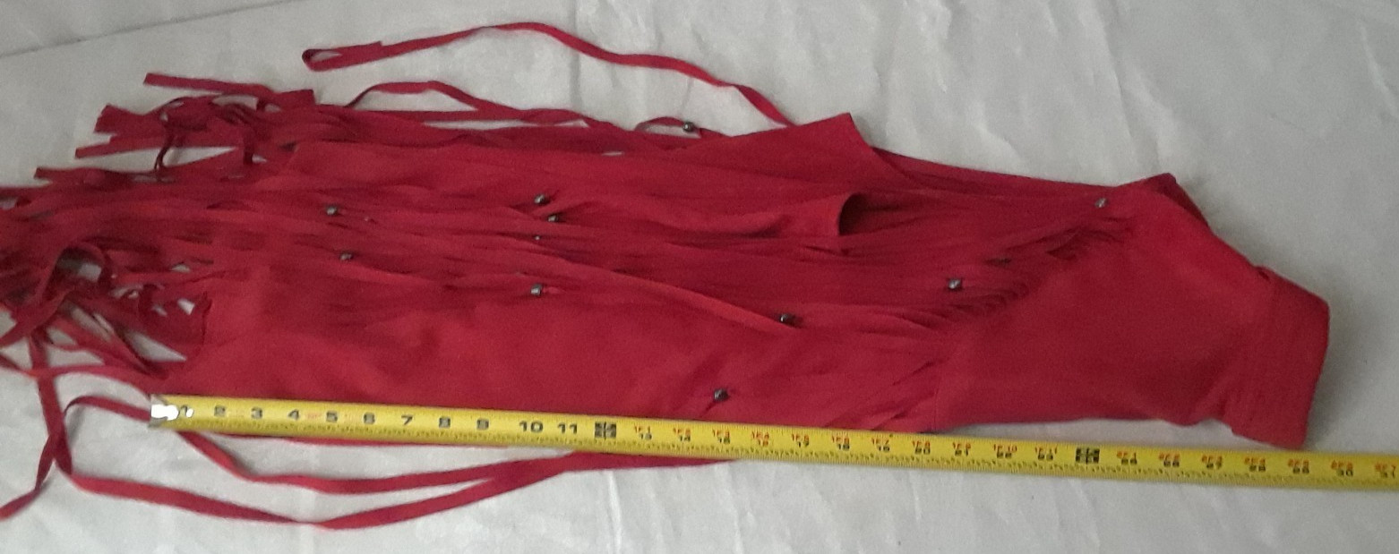 L&B Lucky & Blessed Red Fringe Button Sleeveless Top Western Style Small NWT