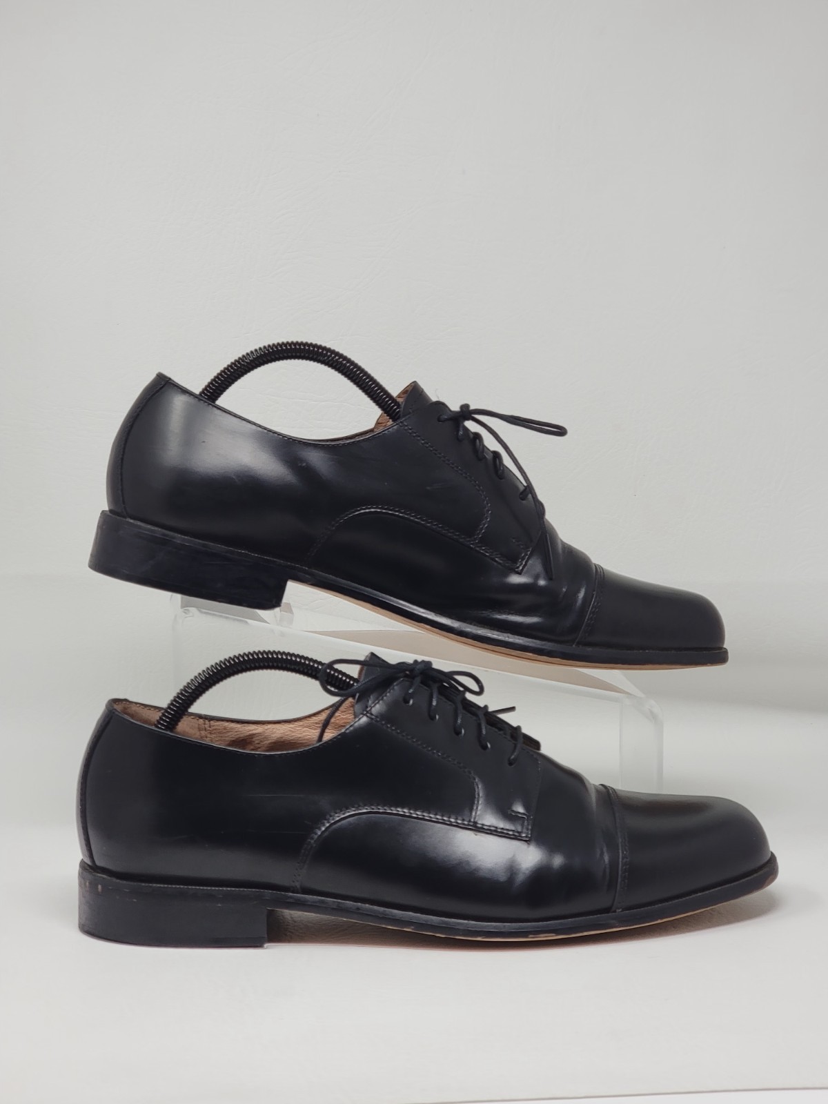 Bostonian Men’s Size 10.5 First Flex Cap Toe Black Leather Lace 20390 Pre-owned