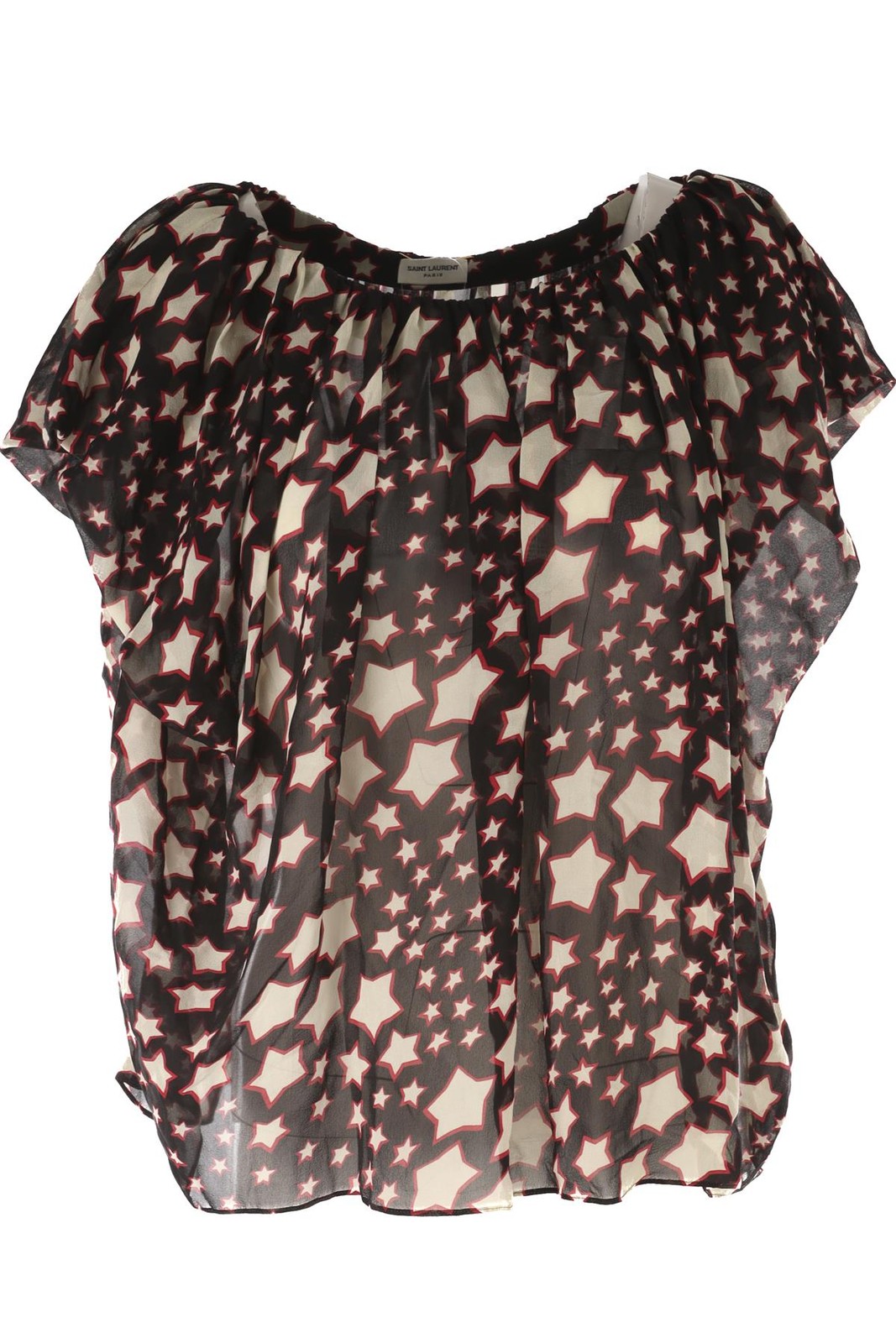 SAINT LAURENT BLACK SILK TOP FR 38 UK 10