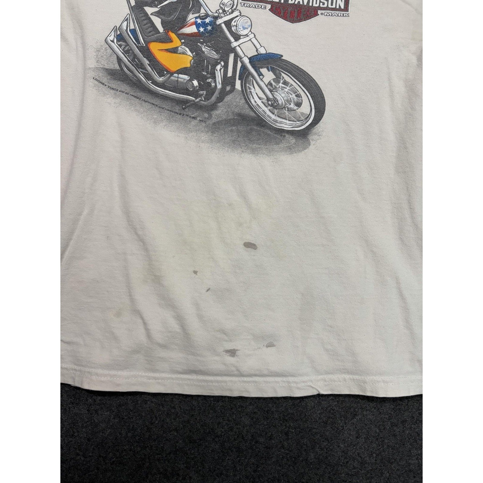 Harley Davidson Shirt XL Looney Tunes Daffy Duck Northshore Slidell Thrashed