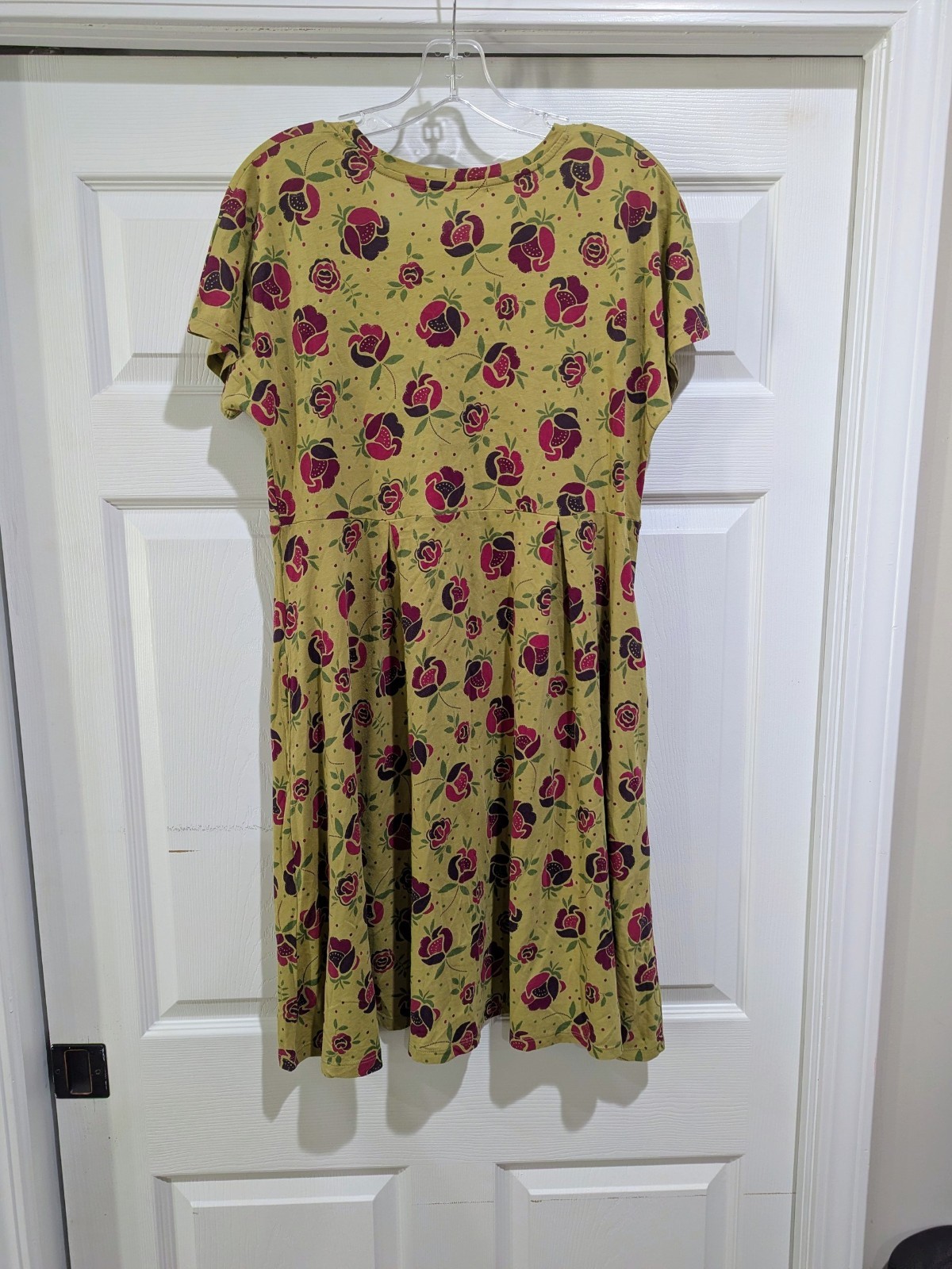 Gudrun Sjoden Knit Jersey Cotton Green Dress Floral Women’s Small
