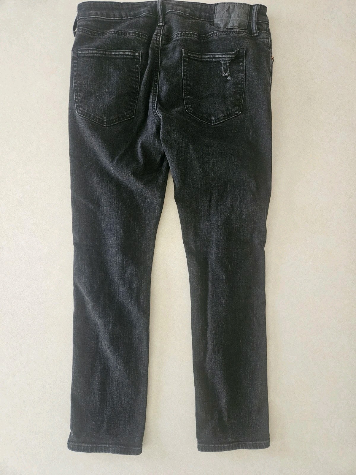 Men’s American Eagle Jeans 34×30 Black AirFlex+ Distressed Ripped Stretch Denim