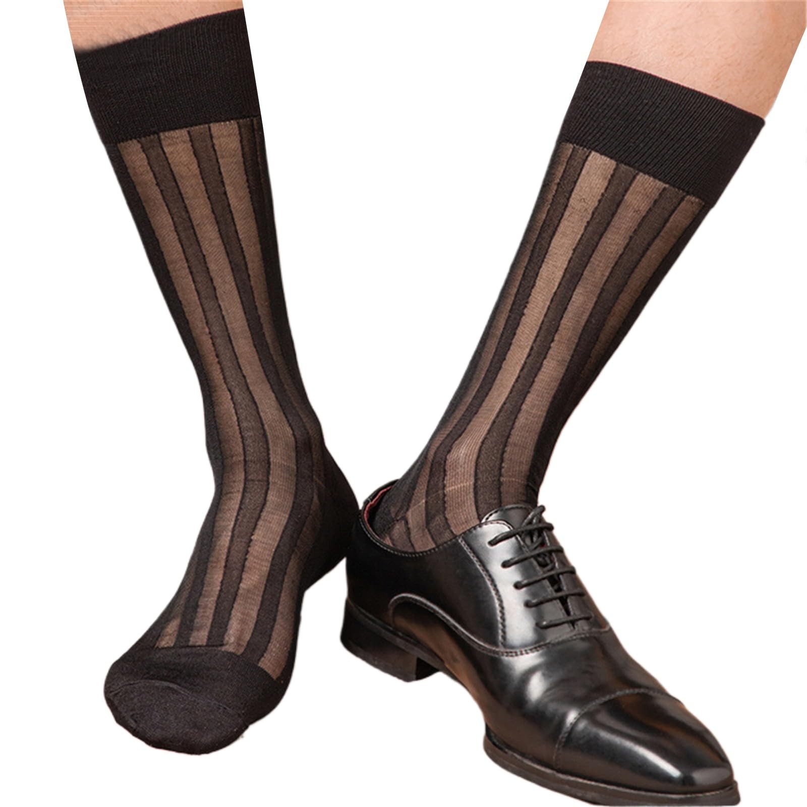 EINCORN Mens Casual Business Dress Socks Middle as the picture shows, Black