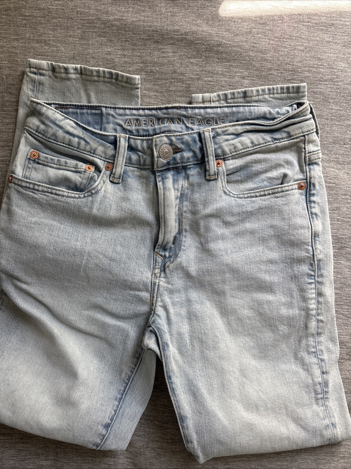 American Eagle Men’s AirFlex+ Straight Jeans Size 28×28 In Light Wash