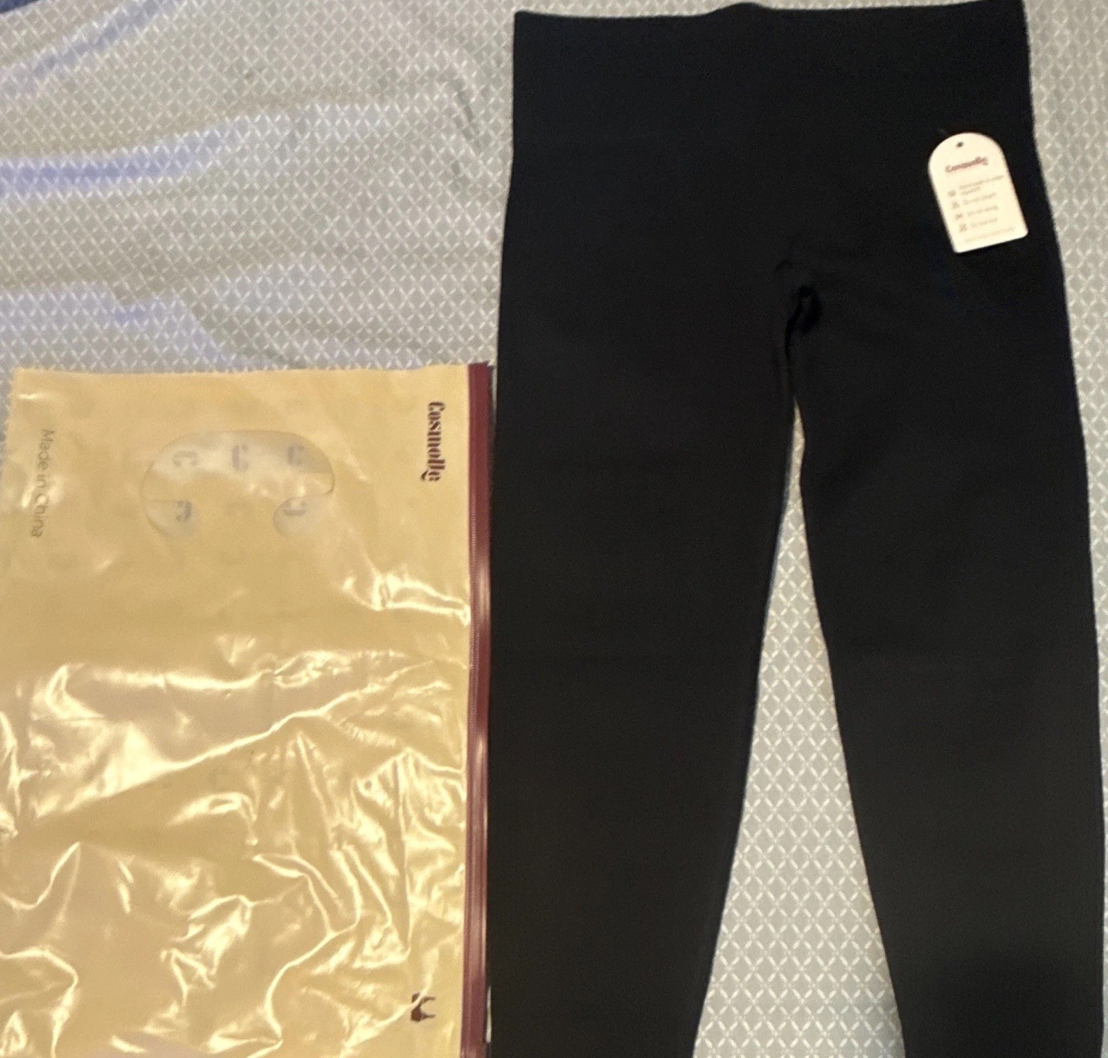 Cosmolle Women’s Black Solid Ankle Leggings Size L Regular Hand Wash Only