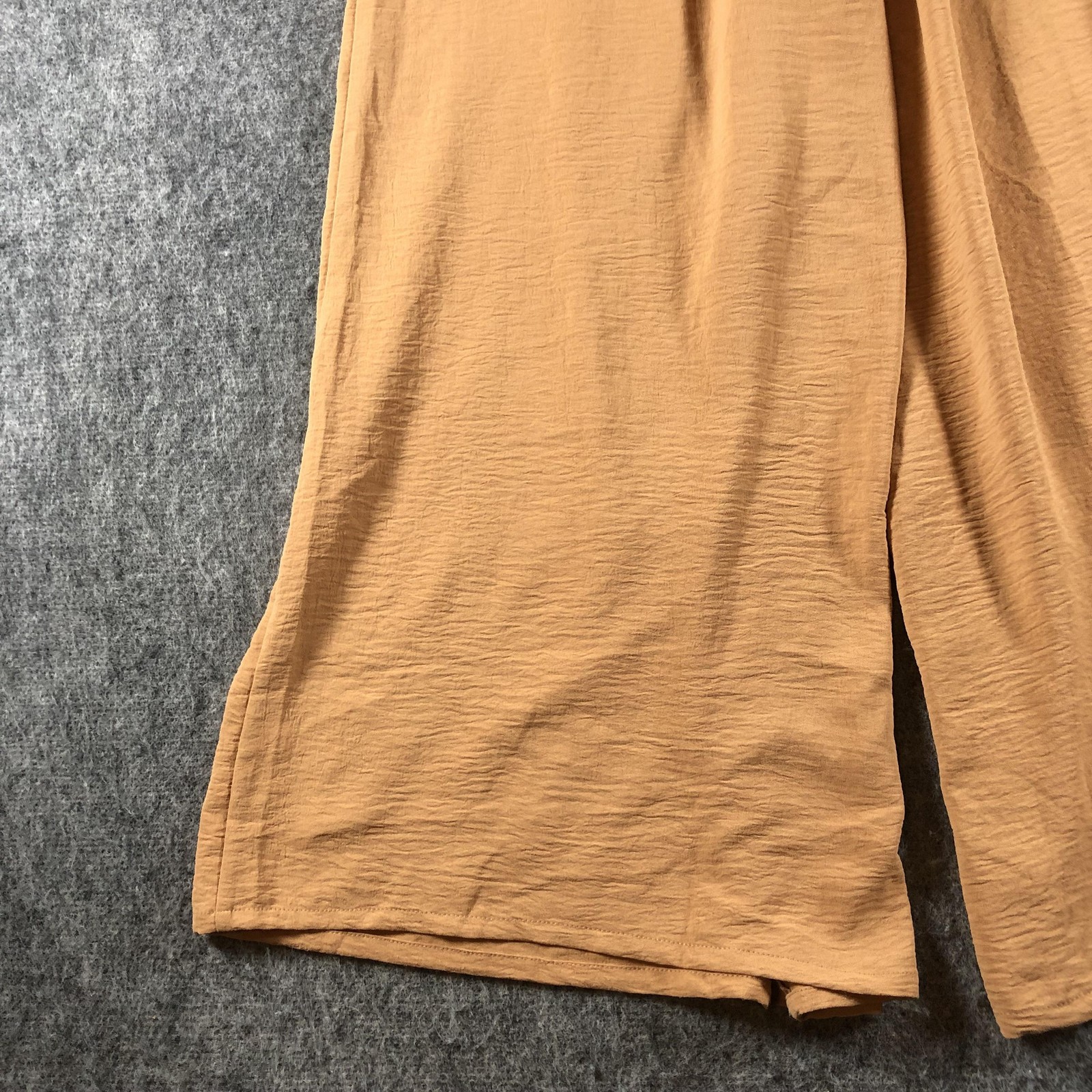 LEPUNUO Pants Womens XXL Beige Paperbag Wide Leg Belted Casual