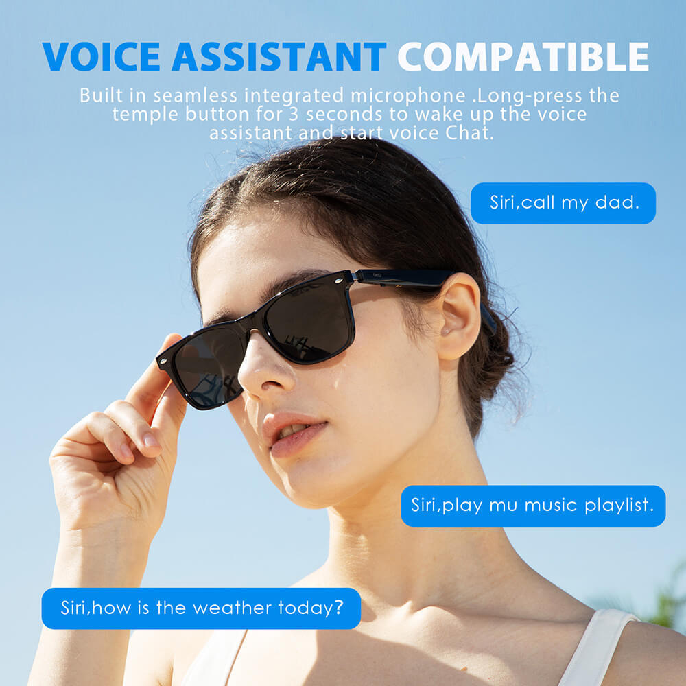 Bluetooth Smart Glasses with Speakers Eyewear Music translator Headphones Green