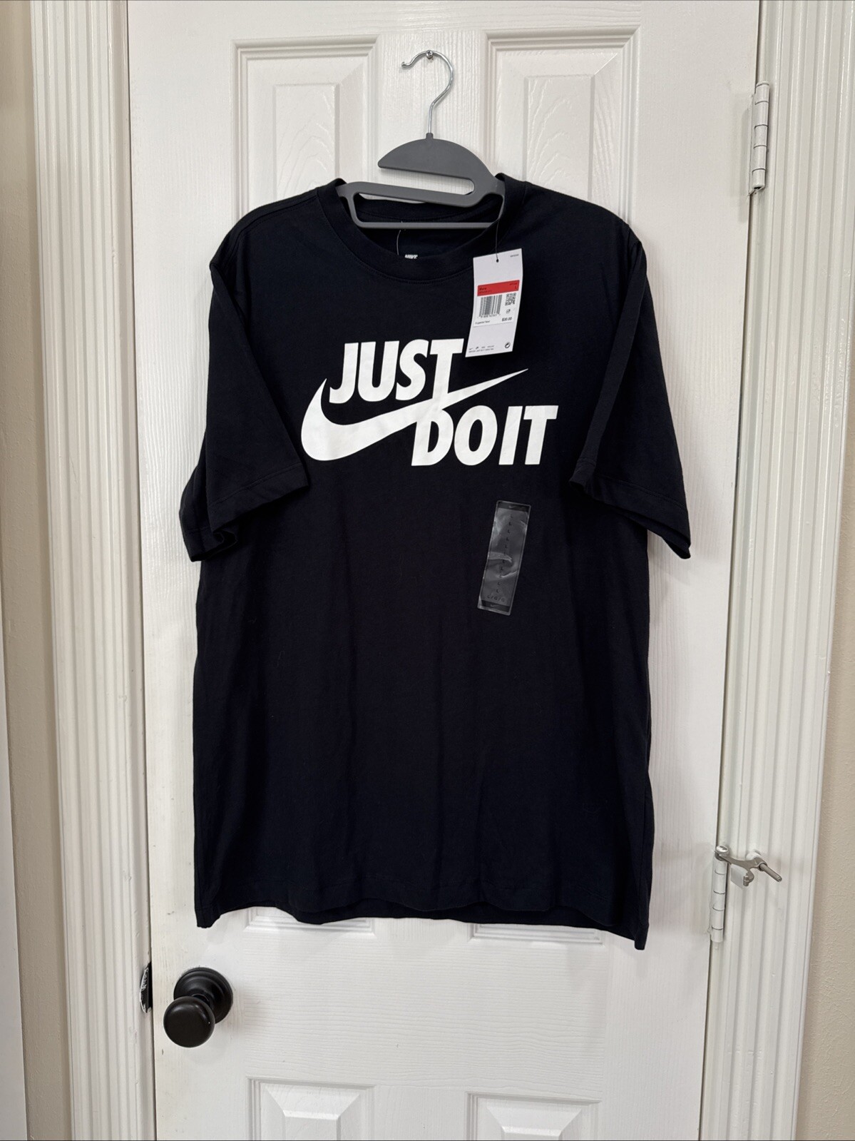 New Nike TEE Just Do It Short Sleeve Crew Neck Mens Size Large Black AR5006-011