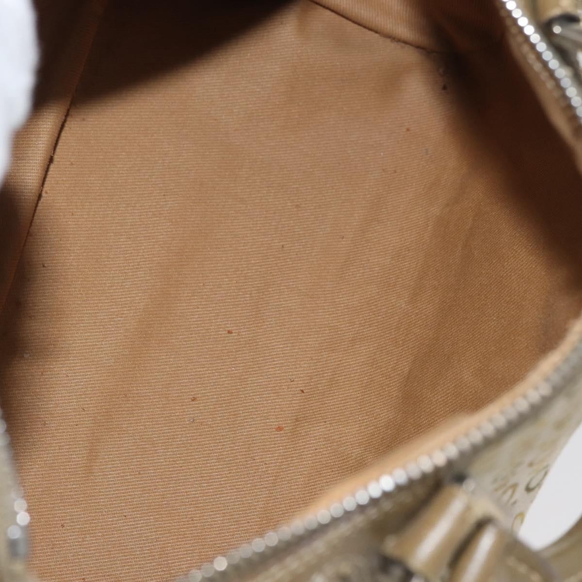 CELINE C Macadam Canvas Mini Boston Bag Khaki Silver Auth ep14462