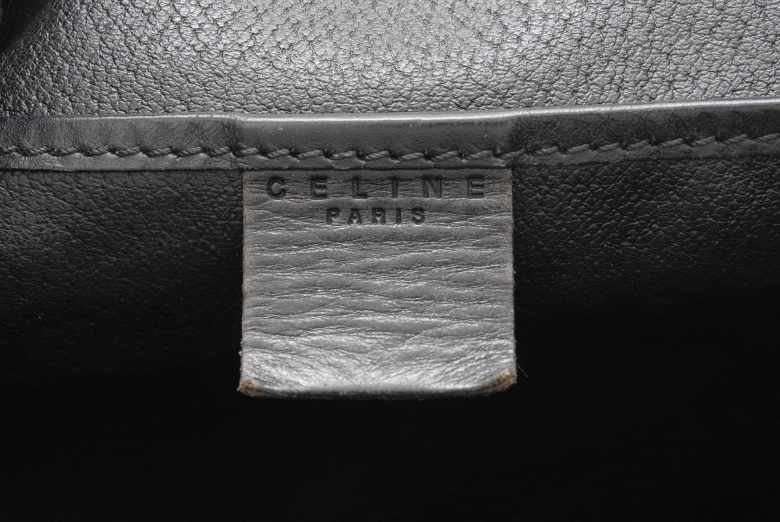 CELINE Black Macadam Accessory Pouch Clutch Hand Bag PVC Leather Auth #1246