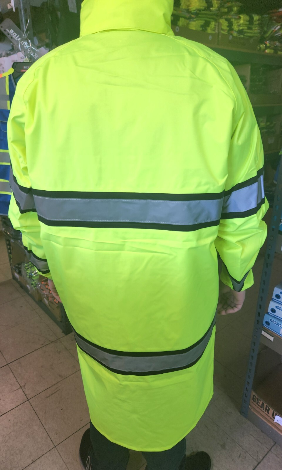 Yellow Safety Class 3 Rain Coat/JACKET/ High Visibility Reflective