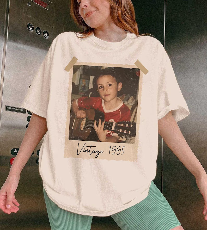 Custom Vintage Photo Year Comfort Tee Personalized Shirt Gift