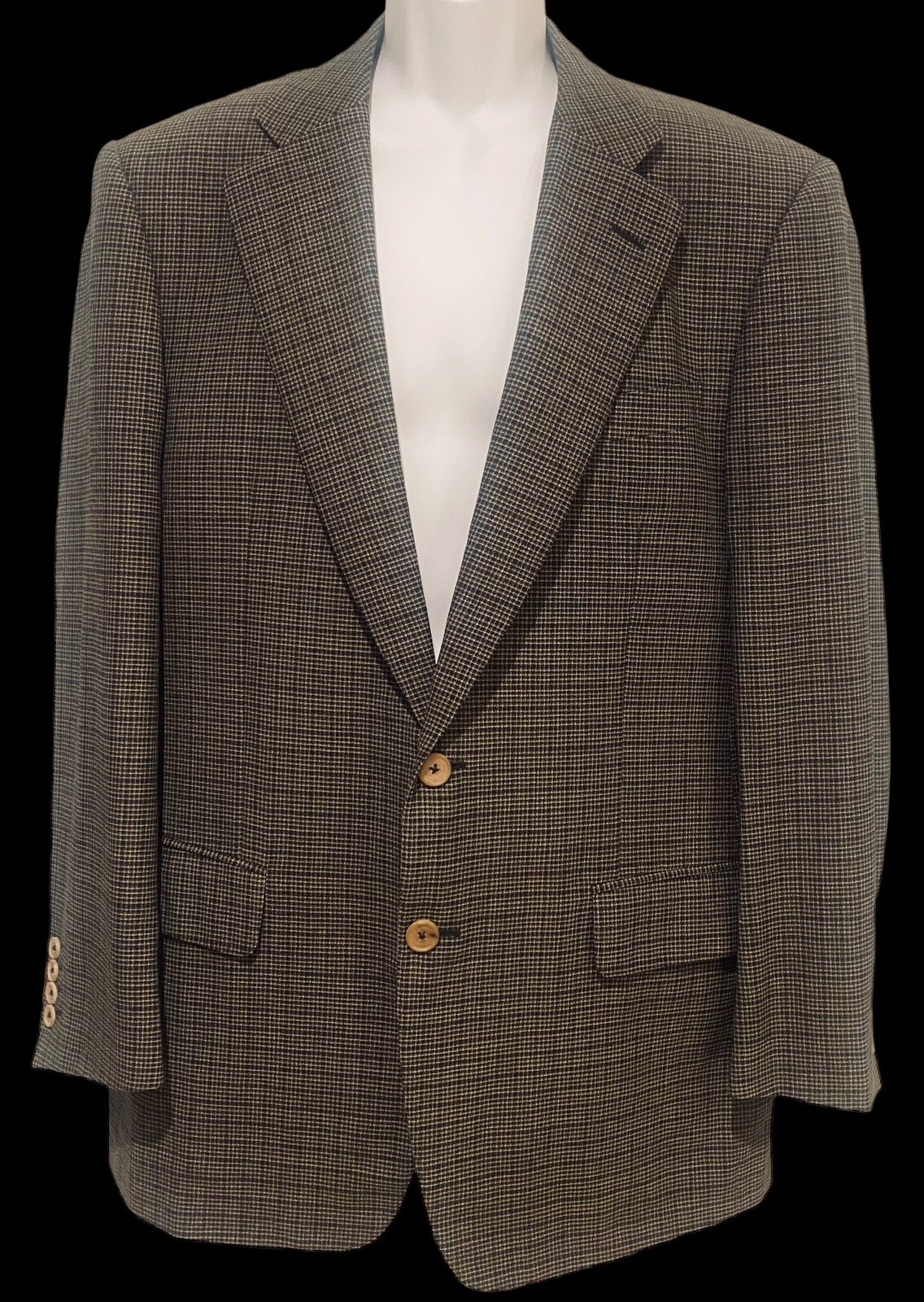 Ermenegildo Zegna Sport Coat Lightweight Summer Mens 42 Brown Check Wool E