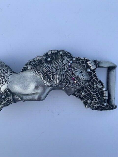Multi Stone Large Mermaid Belt Buckle Solid Metal Stones Version 3