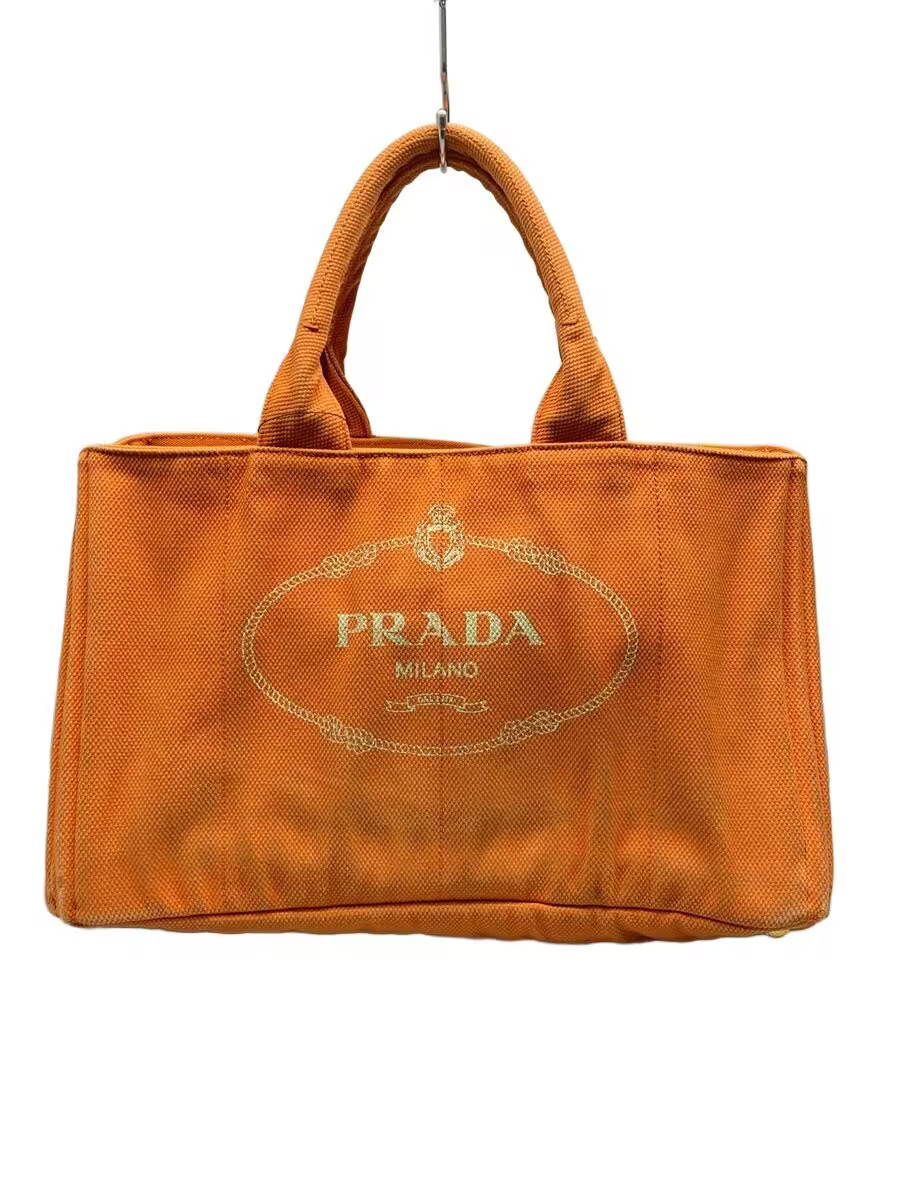 PRADA Canapa Tote Corners Scratches Tote Bag Canvas ORN