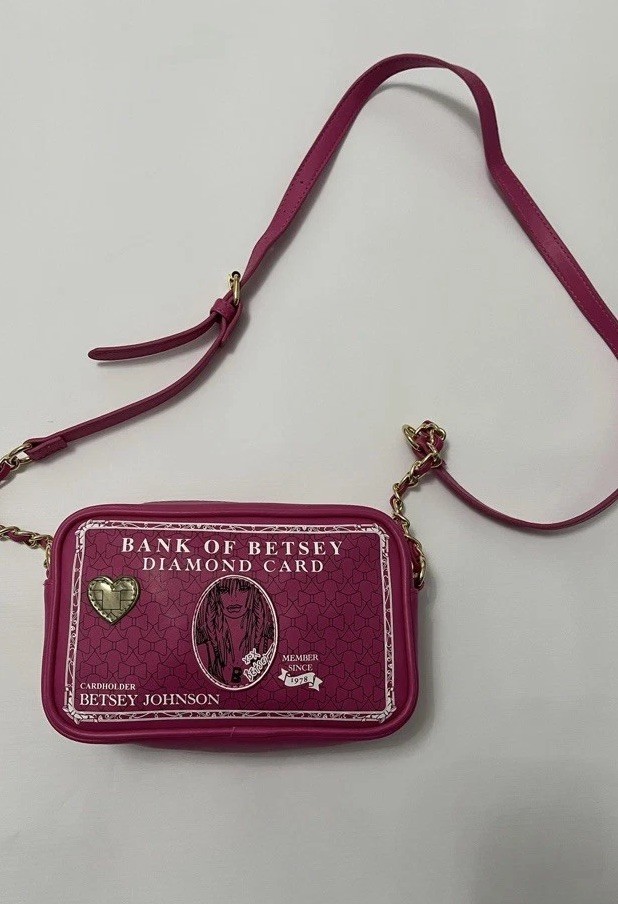 Betsey Johnson Pink XO Card Bank Of Betsey Diamond Card HandBag/crossbody