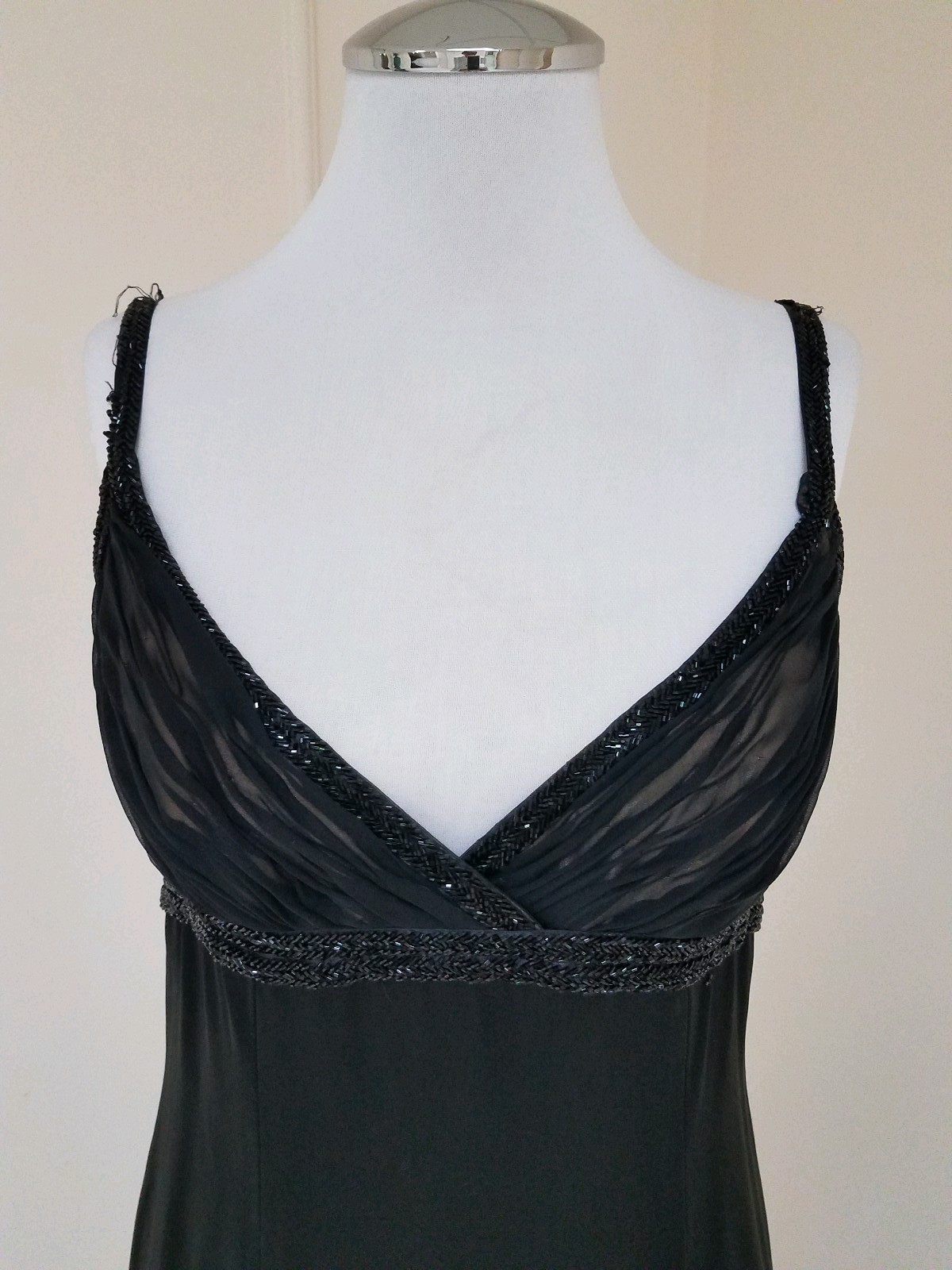 $1785 “Carmen Marc Valvo SIGNATURE” Fish Tail Bow Black Glamour Gown Dress 8 Med
